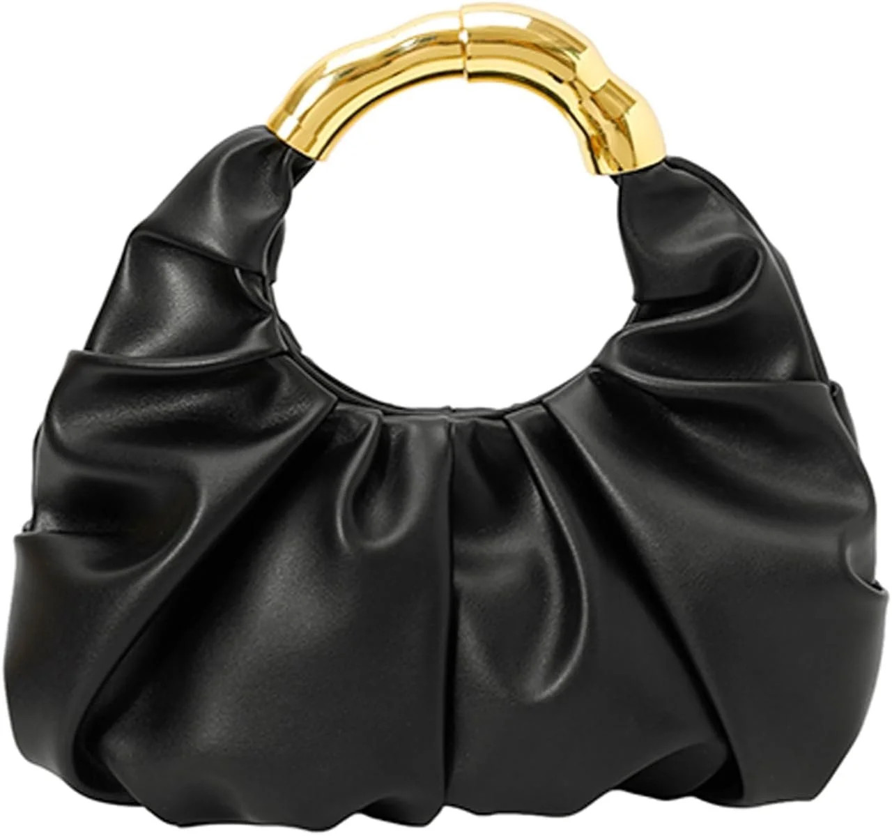 Top Handle Clutch Handbag for Women, Ruched Soft Faux Leather Evening Bag with  Handle for Weddin... | Walmart (US)