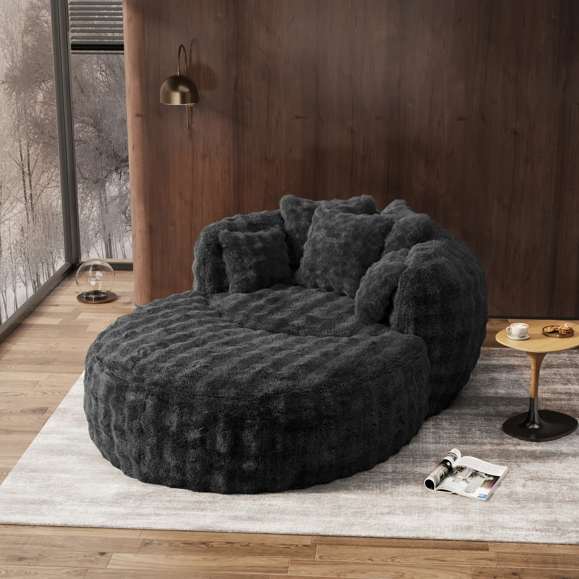 75" Upholstered Barrel Chair - Plush Bubble Velvet Compressed Chair | Wayfair North America