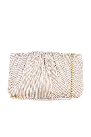 Loeffler Randall Brit Flat Pleated Pouch in Champagne from Revolve.com | Revolve Clothing (Global)