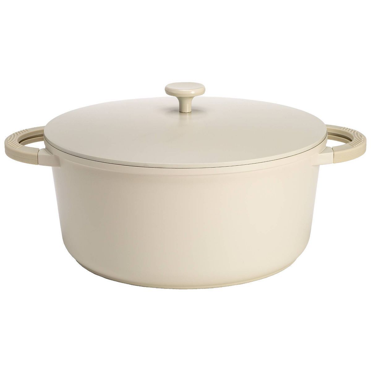Goodful 7qt Cast Aluminum, Ceramic Stock Pot with Lid, Side Handles and Silicone Grip | Target