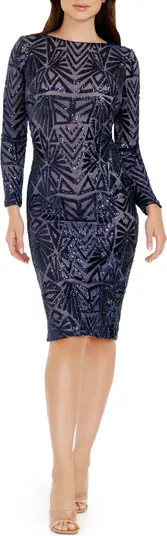 Emery Long Sleeve Sequin Cocktail Dress | Nordstrom