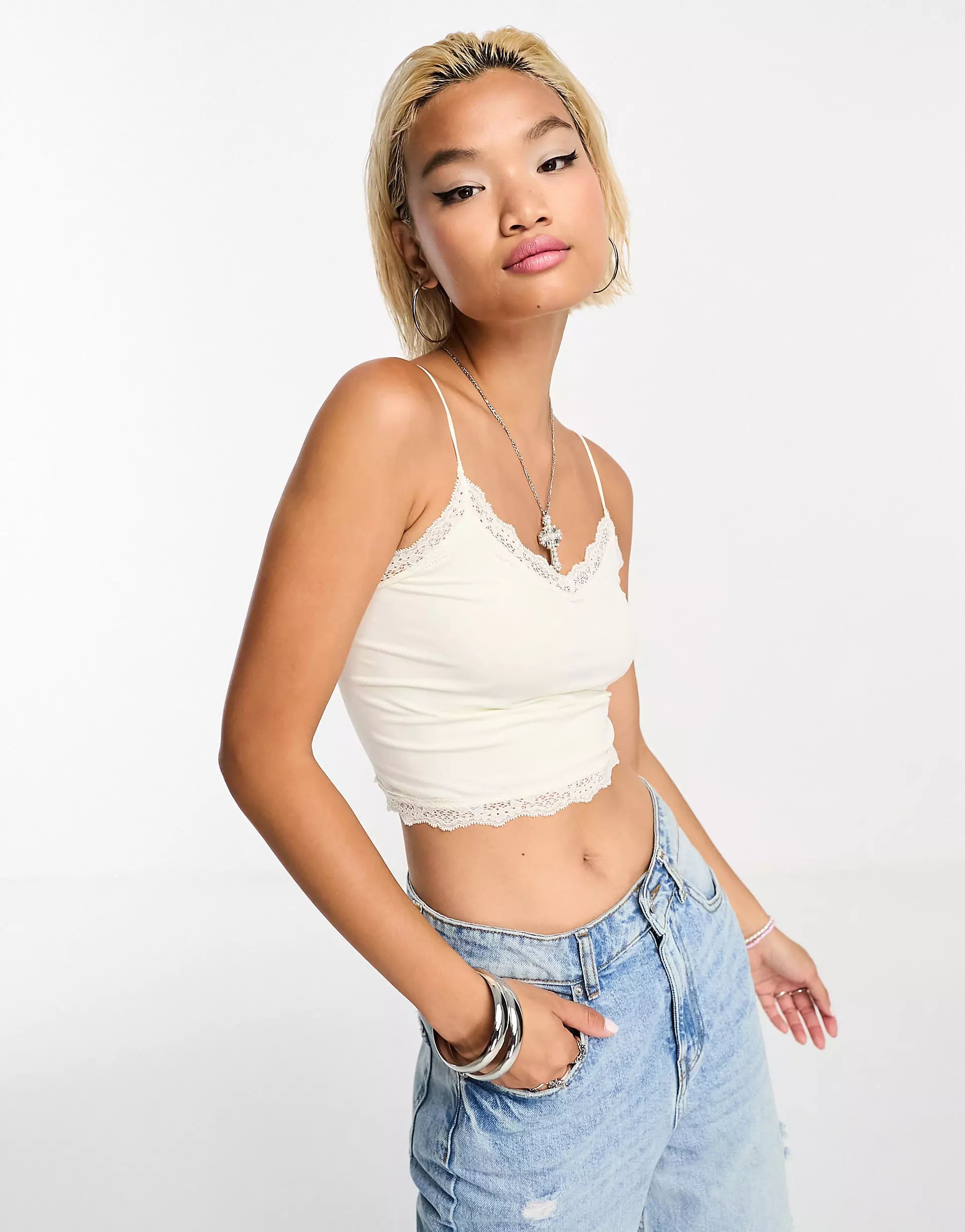 Only seamless lace cami in white | ASOS (Global)