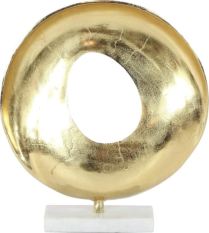 Deco 79 Sculpture, 17" x 15", Gold/White | Amazon (US)