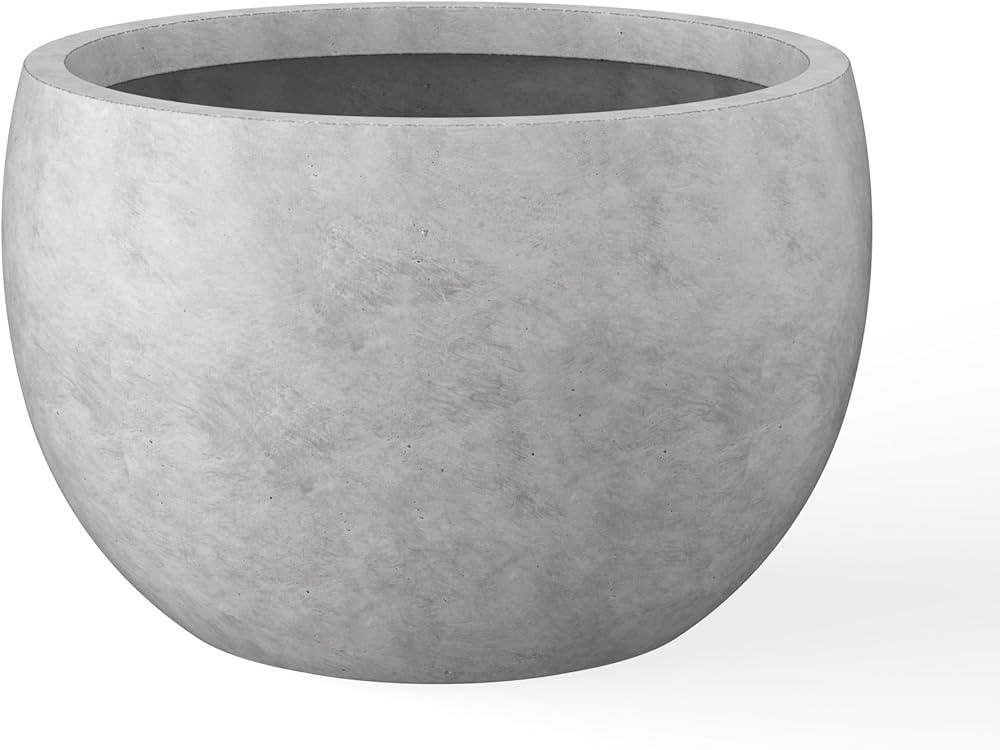 Kante 11.8" Dia Round Concrete Planter, Outdoor/Indoor Large Bowl Plant Pots with Drainage Hole a... | Amazon (US)