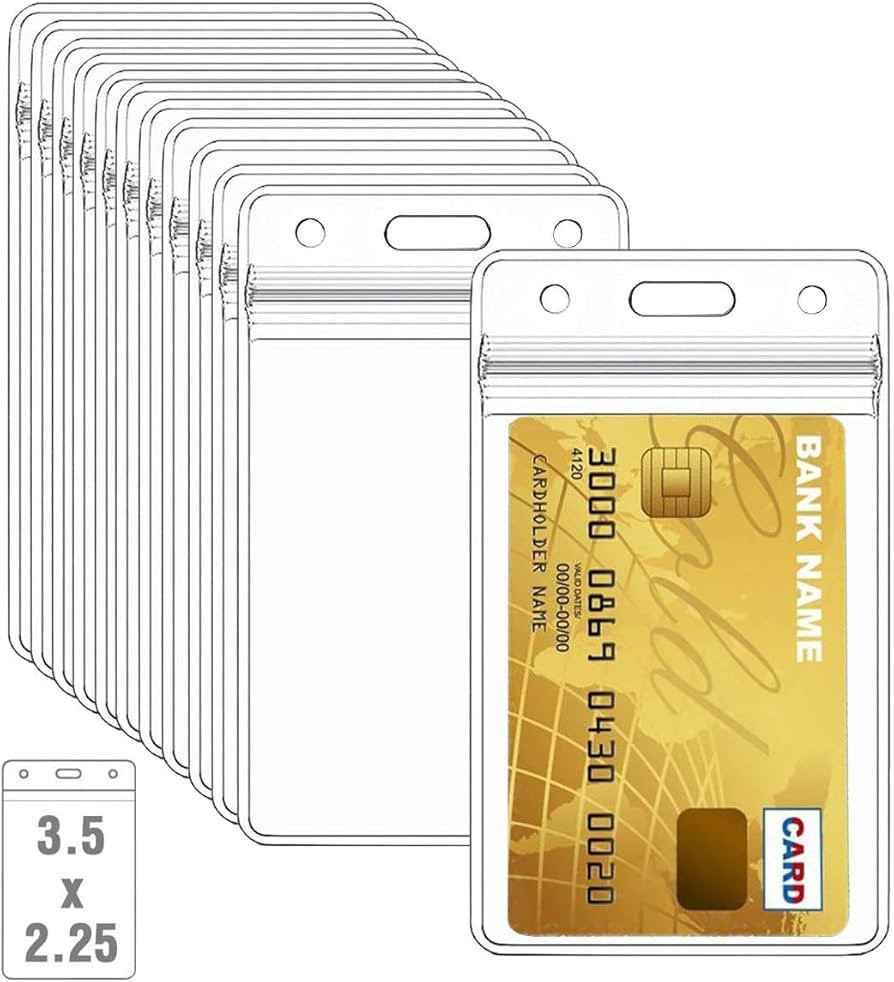 100 Pcs Clear Plastic Vertical Name Badge ID Card Holders | Amazon (US)