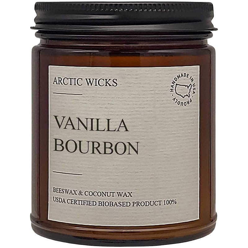 Vanilla Bourbon Candles | Arctic Wicks 9oz Coconut & Beeswax Candles | Scented Non-Toxic Candles ... | Amazon (US)