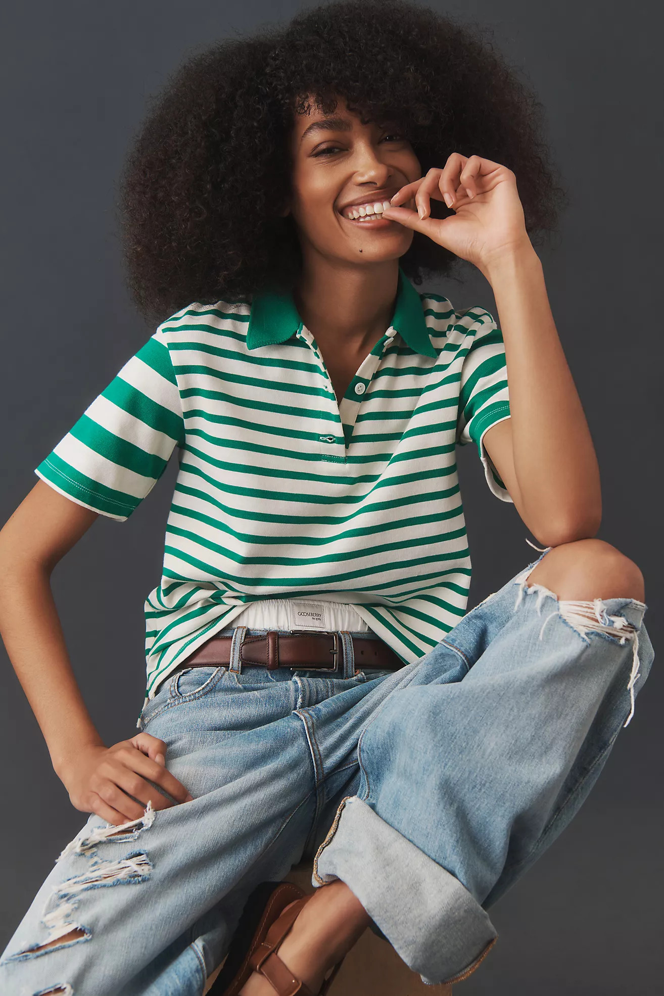 English Factory Striped Polo Top | Anthropologie (US)