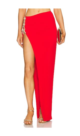 Isolde Maxi Skirt in Red | Revolve Clothing (Global)