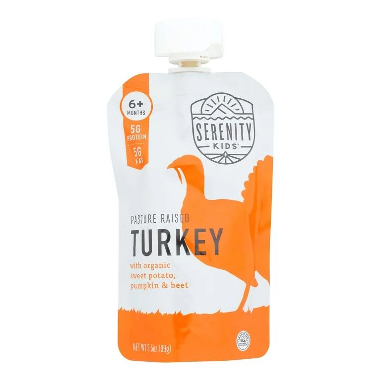 Serenity Kids Pasture Raised Turkey Stage 2 Baby Food, with Organic Sweet Potato Pumpkin & Beet, ... | Walmart (US)