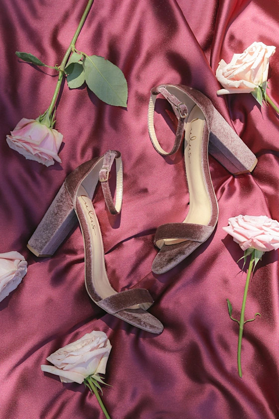 Taylor Mauve Velvet Ankle Strap Heels | Lulus (US)