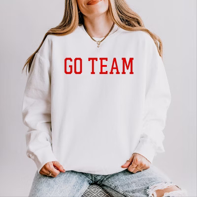 Go Team Varsity - Women's Lightweight Garment Dyed Sweatshirt | Target