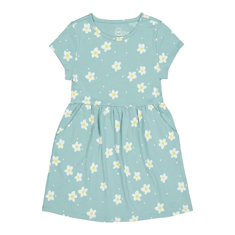 Wonder Nation Girls Short Sleeve Play Dress, Sizes 4-18 & Plus | Walmart (US)