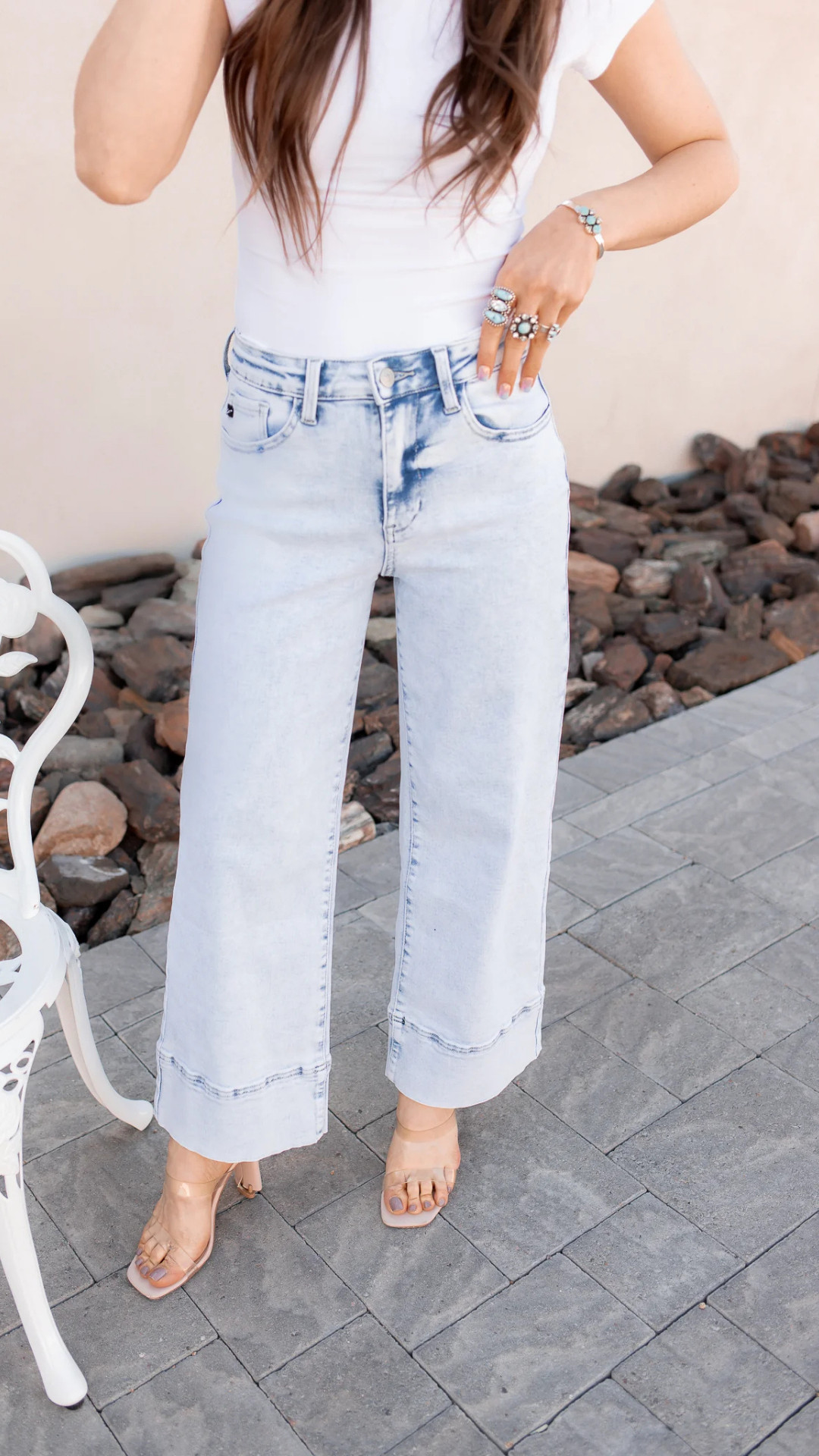 These light wash Kancan jeans bring laid-back, vintage-inspired denim into your everyday wardrobe. The cropped wide-leg cut makes styling fun and versatile — wear with sandals, sneakers, or heels for different vibes.

#VintageDenim #WideLegJeans #KrushKandyStyle #EverydayDenim #BoutiqueChic #DenimStyle #OutfitInspiration 

 #LTKSpringSale #LTKgrwm #LTKootd