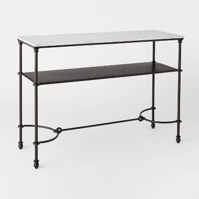 Metal and Marble Console Table with Shelf White Carrara Marble/Dark Bronze - Threshold™ designed with Studio McGee | Target