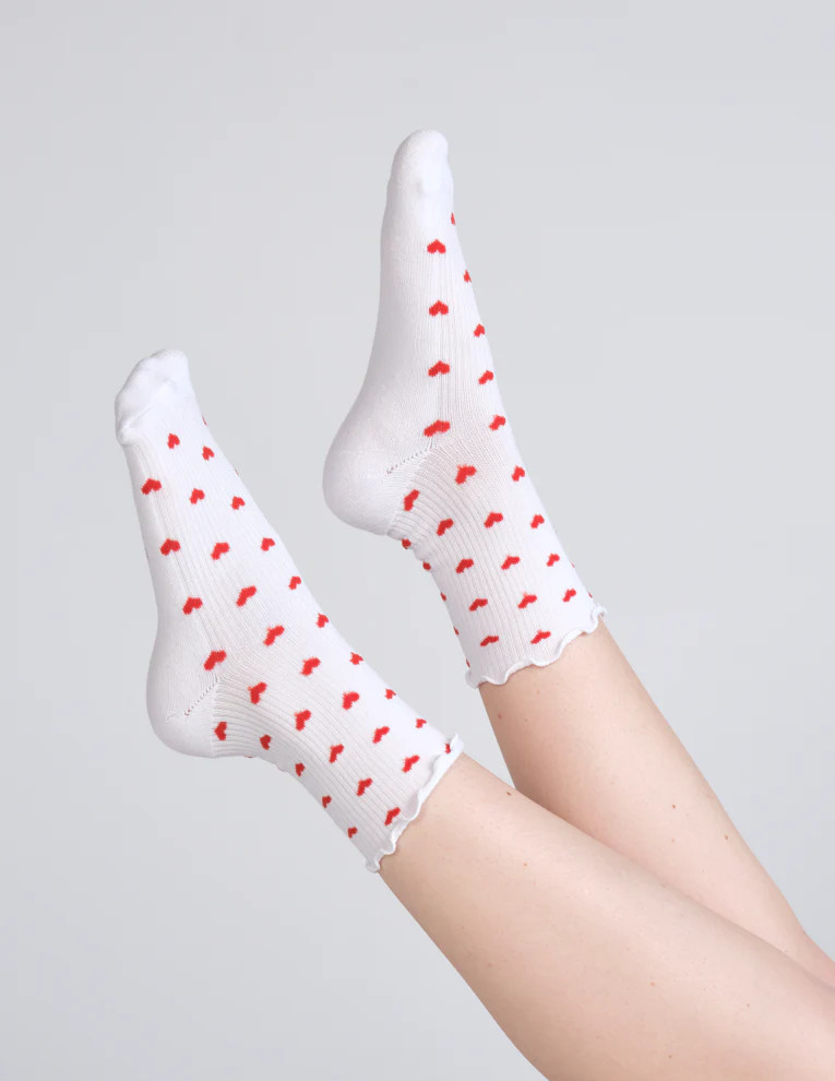 Everyday Ruffle Heart Sock | LUCKY HONEY