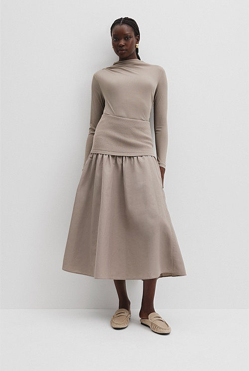 Mix Media Knit Skirt | Country Road