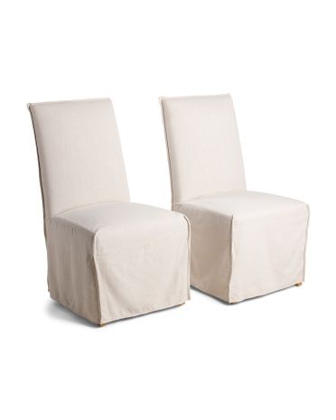 Set Of 2 Sofia Linen Pillow Back Pullover Chairs | TJ Maxx