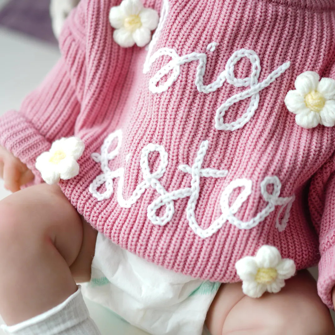 Embroidered Big Sister Sweater, Pullover for Kids, Personalized Toddler Birthday Gift , Baby Name... | Etsy (US)