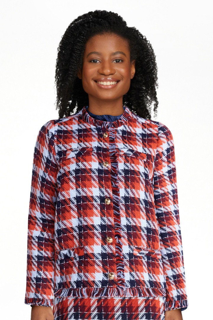 Free Assembly Women's Cropped Tweed Jacket with Fringe Trim, Sizes XS-XXL | Walmart (US)