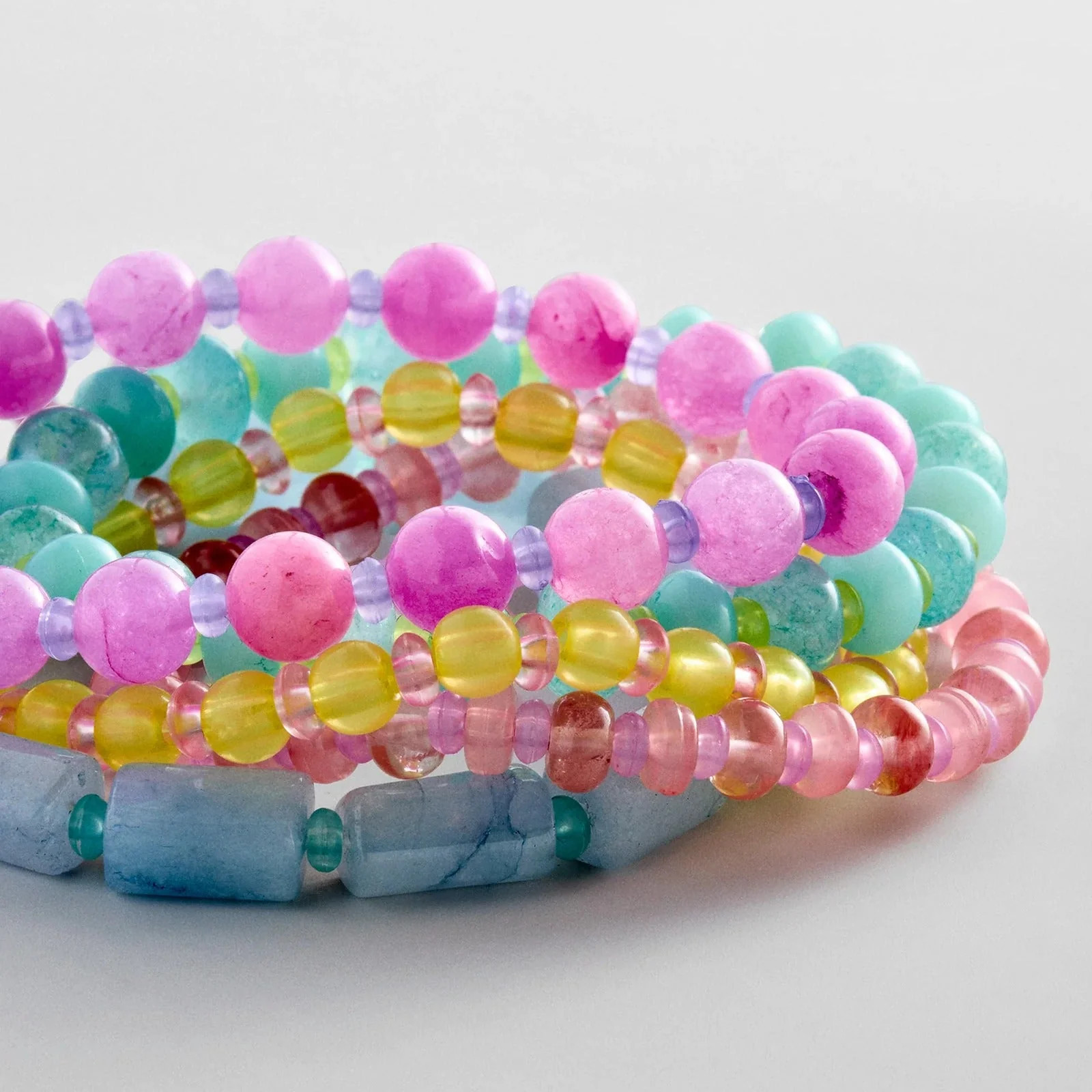 Darcy Semi-Precious Beaded Bracelet Set - Light Multi | BaubleBar