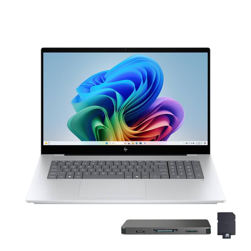 HP - Upgraded - OmniBook X 17.3" TouchScreen Laptop,Intel Ultra 7 256V,16GB RAM,2TB SSD+1TB Dock Set,Backlit Keyboard,Win 11 - Silver | Best Buy U.S.