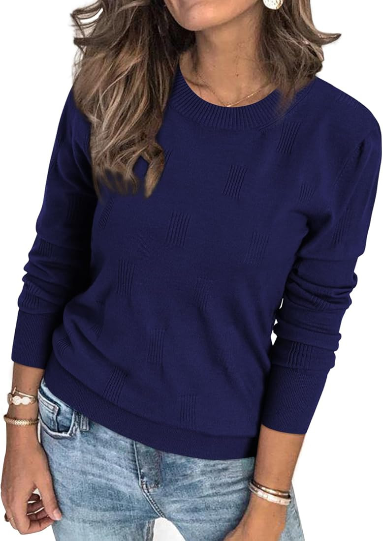 Arach&Cloz Womens Knit Sweater Long Sleeve Pullover Tops Trendy Dressy Casual Business Spring Clo... | Amazon (US)
