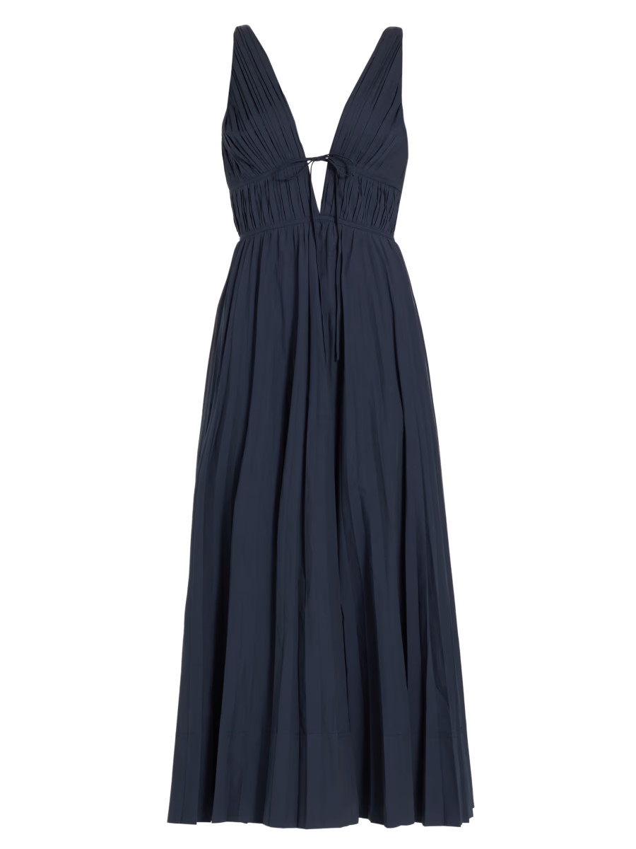 SIMKHAI Stephanie Cotton-Blend Sleeveless Midi-Dress | Saks Fifth Avenue | Saks Fifth Avenue