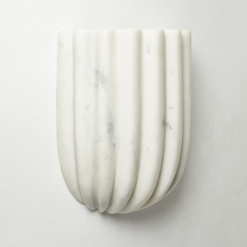 Ariel Modern White Marble Wall Sconce Light | CB2 | CB2