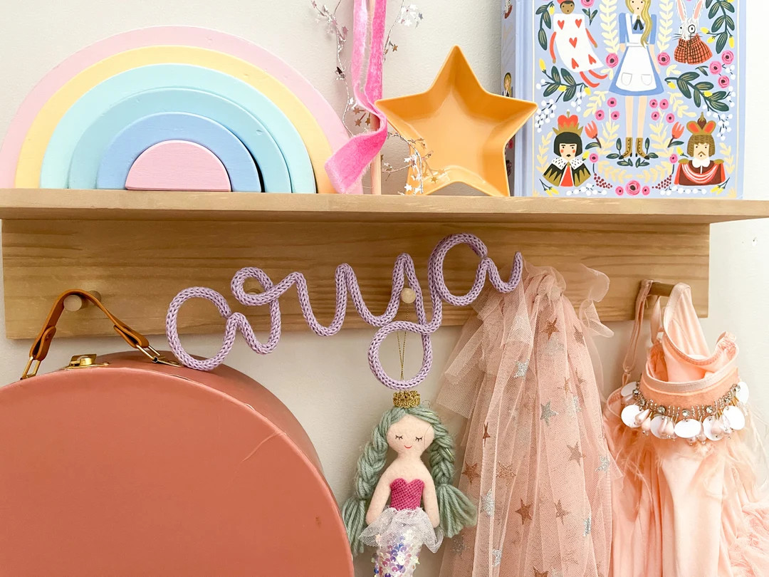 Knitted Wire Name Sign, Custom Nursery Decor - Etsy | Etsy (US)