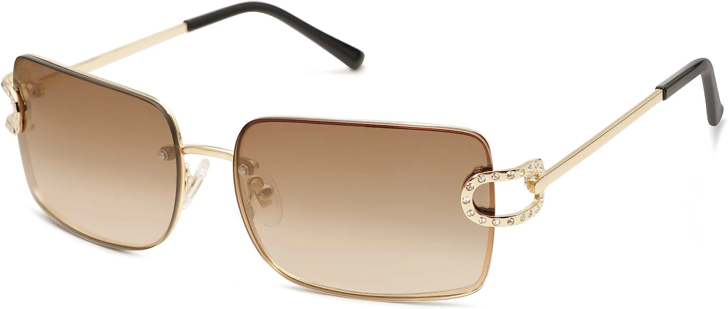 SOJOS Vintage Rectangle Sunglasses for Women,Trendy Rimless 90s UV400 Womens Y2K Shades SJ1178 | Amazon (US)