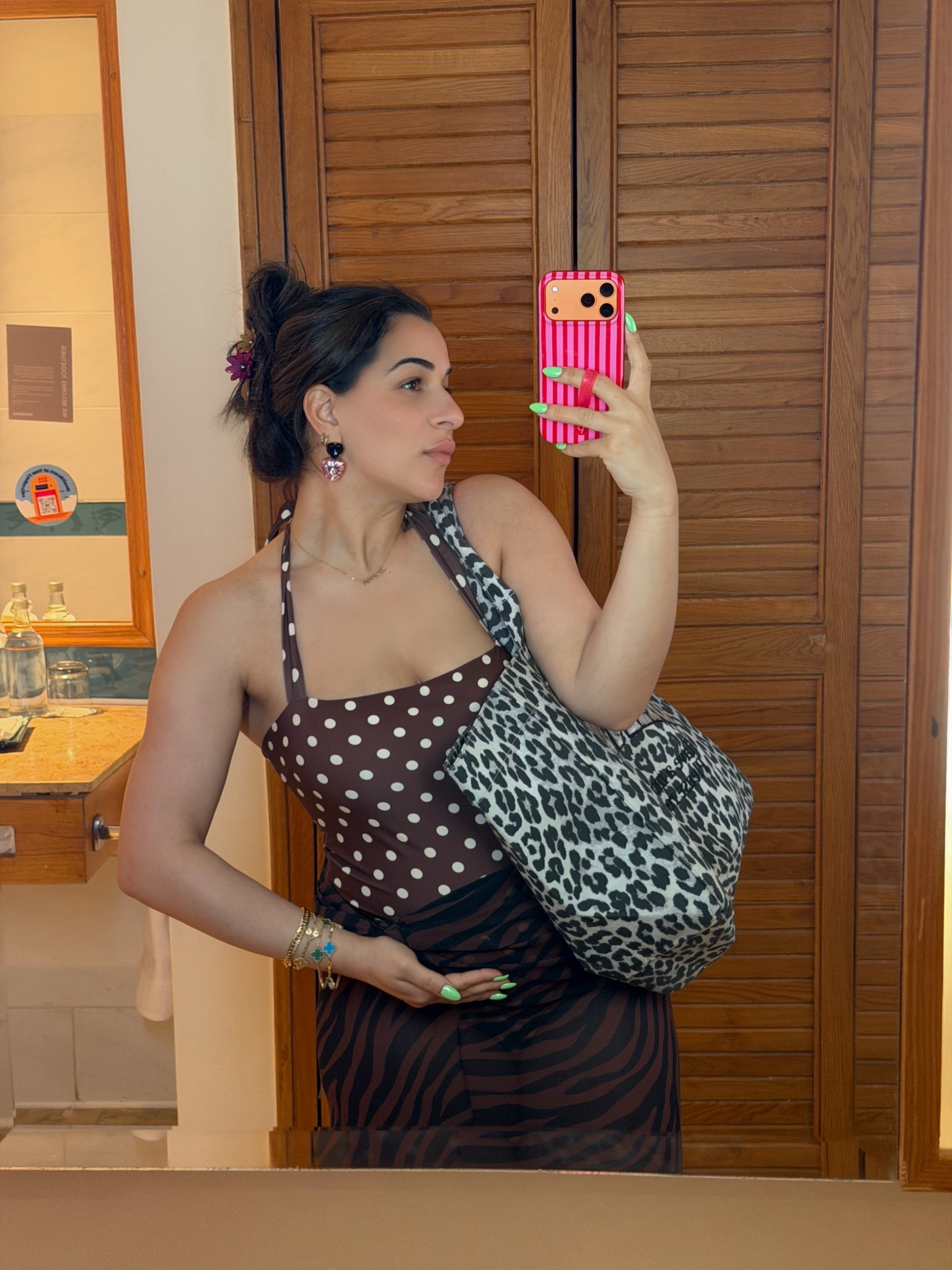 FIRST POOL DAY FIT. 🤎🐆

Wore this brown polka dot one-piece & paired it with a sheer zebra wrap skirt for the easiest elevated pool look!
Mixing prints like this just does somethingggg

So flattering, comfy, & bump-friendly — the one-piece holds you in without feeling tight & the skirt gives that effortless resort vibe! 
Shop it on my LTK 🤍

brown one piece swimsuit, polka dot swimsuit, revolve swim, sheer cover up skirt, zebra print skirt, pool day outfit, vacation outfit, resort wear, bump friendly outfits, summer swim look
#ltkstyle #ltkfashion #ltkunder100 #summeroutfits #vacationstyle #resortwear #swimstyle #poolday #beachoutfit #maternitystyle #bumpstyle #revolvefinds #vacationoutfit

#LTKgrwm #LTKTravel #LTKSeasonal