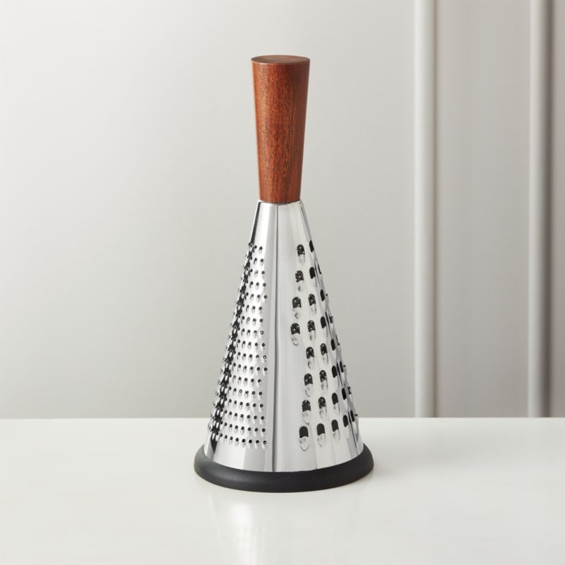 Acacia and Stainless Steel Cone Cheese Grater + Reviews | CB2 | CB2
