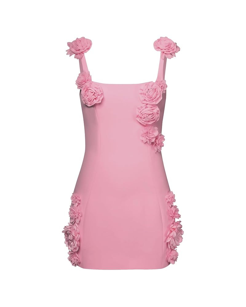 JW PEI Women's Elaina Pink Rosette Applique Mini Dress | Amazon (US)