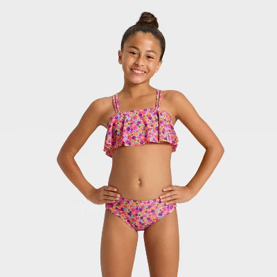 Girls' Fancy Floret One Piece Swimsuit - Cat & Jack™ Pink | Target