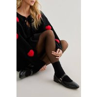 Womens Faux Leather Buckle Ballet Flat - Black - 5 | boohoo (US & Canada)