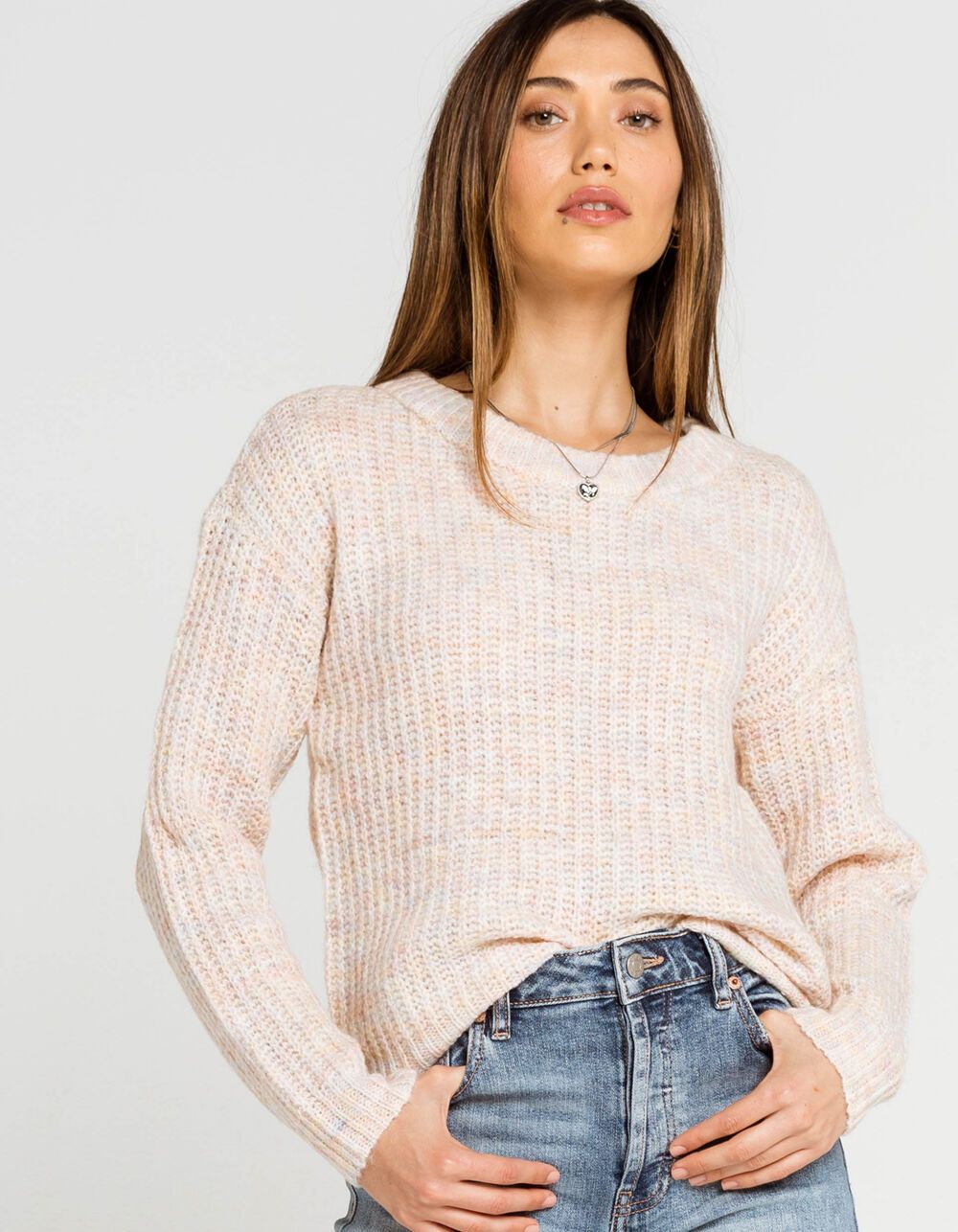 FULL CIRCLE TRENDS Space Dye Lavender Sweater | Tillys