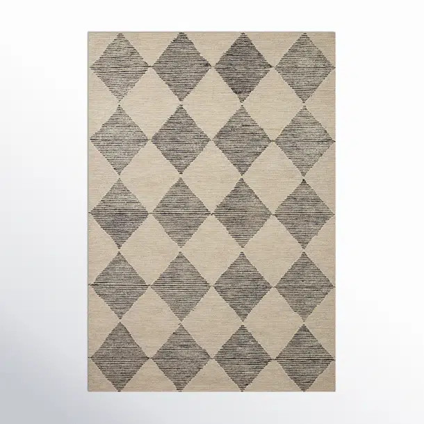Chris Loves Julia x Loloi Francis Wool Beige / Charcoal Rug | Wayfair North America