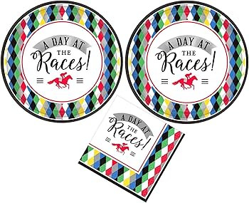 Horse Racing Derby Party Supplies: Bundle Includes Paper Dessert Plates and Napkins for 16 Guests... | Amazon (US)