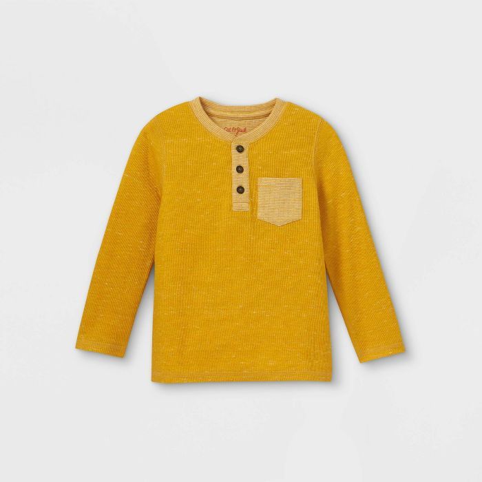 Toddler Boys' Double Knit Henley Long Sleeve T-Shirt - Cat & Jack™ | Target