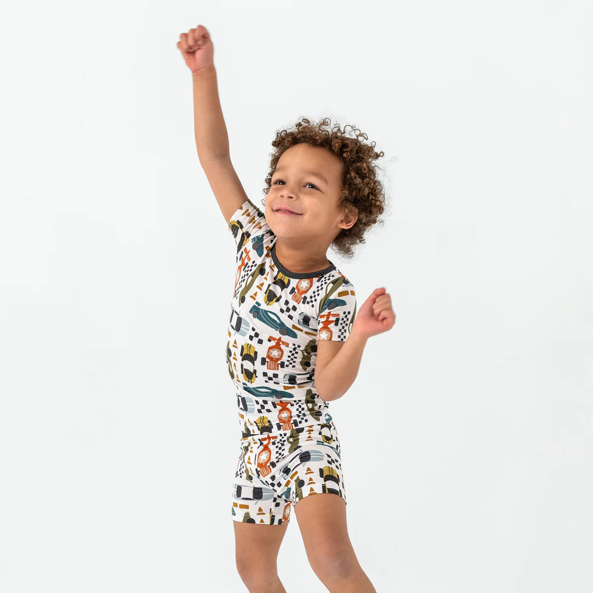 Fast Lane Two-Piece Short Sleeve & Shorts Pajama Set | Little Sleepies