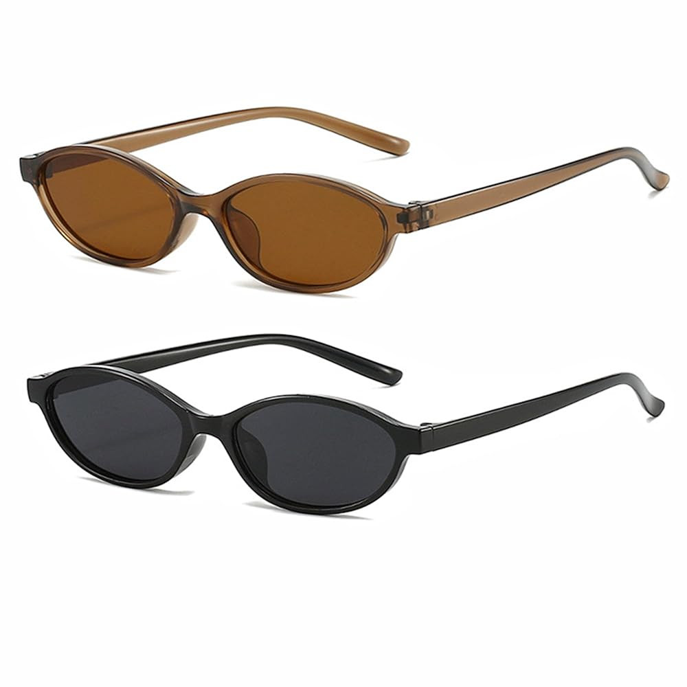 FSMILING Retro Oval Sunglasses for Women vintange 90s Trendy Chic Cat Eye Sunglasses Women | Amazon (UK)