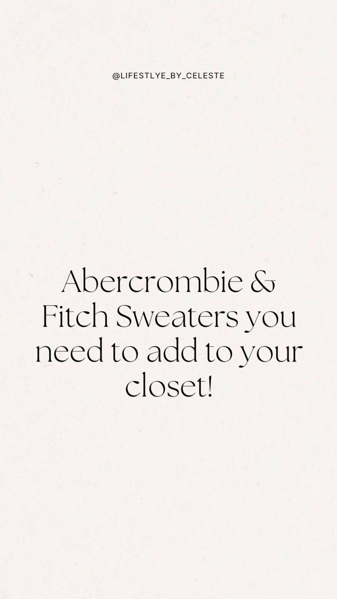 ABERCROMBIE SWEATERS YOU NEED! 



#LTKCyberWeek #LTKHoliday #LTKGiftGuide