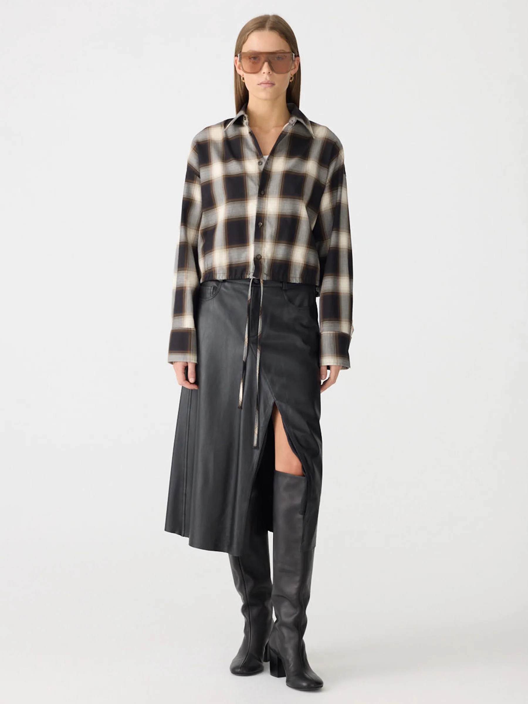 Drawstring Check Shirt | Bassike