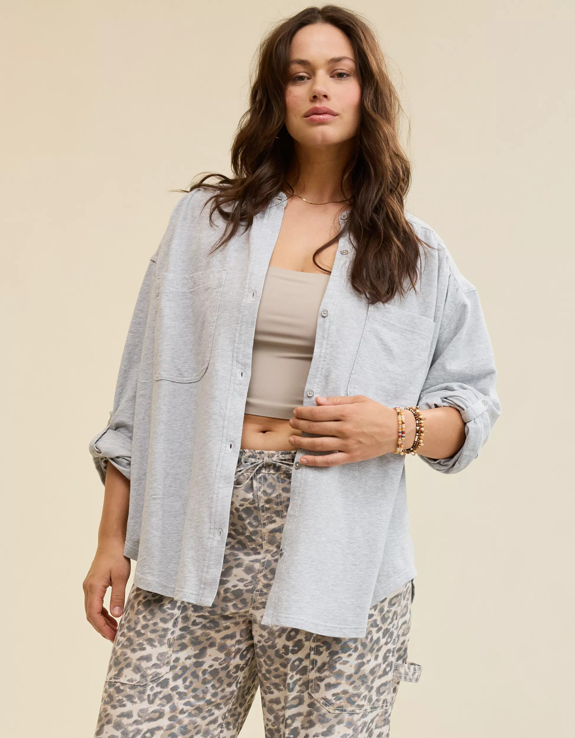 Aerie Roll With It Lightweight Fleece Shirt | American Eagle Outfitters (US & CA)