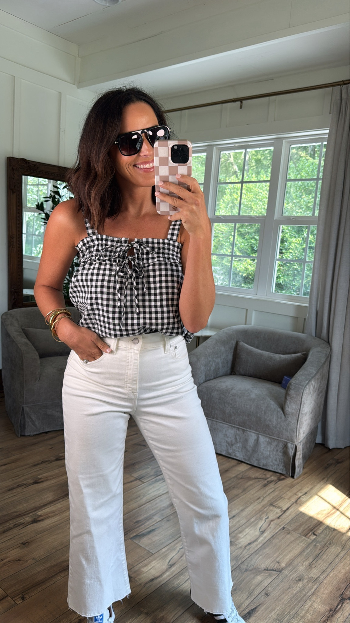 a little gingham moment 👏🏻 comes in so many fun colors!!

gingham top outfit, black and white outfit, summer top outfit, casual everyday outfit, wide leg jeans outfit, neutral outfit inspo, cute summer outfit, comes in multiple colors
#ginghamstyle #summeroutfit #casualstyle #ltkstyle #everydayoutfit #affordablefashion #outfitinspo #neutralstyle #classicstyle