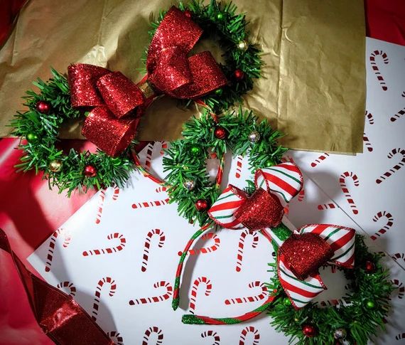 Christmas Wreath Mouse Ears | Etsy (US)
