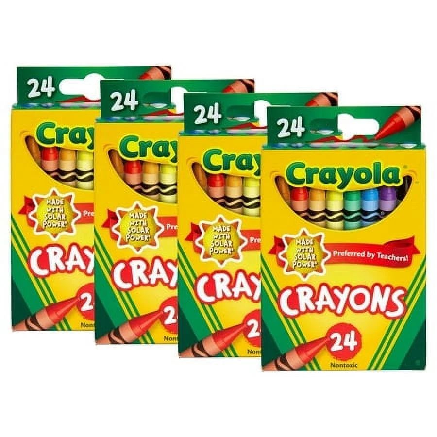 (4 pack) Crayola Crayons, 24 Count, Back to School Supplies, Classroom Supplies, Assorted Classic... | Walmart (US)