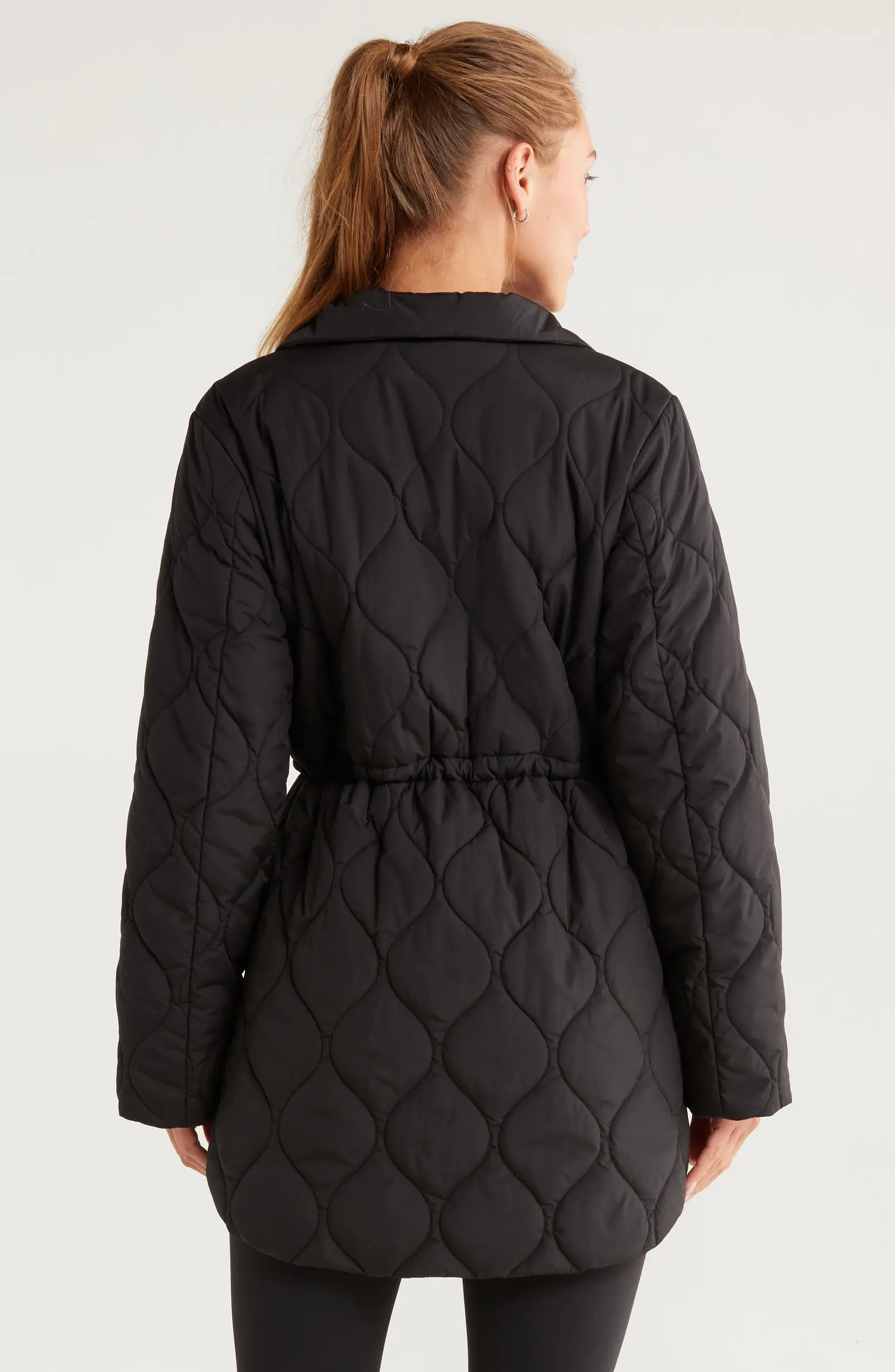 Zella Skyline Longline Quilted Jacket | Nordstrom | Nordstrom