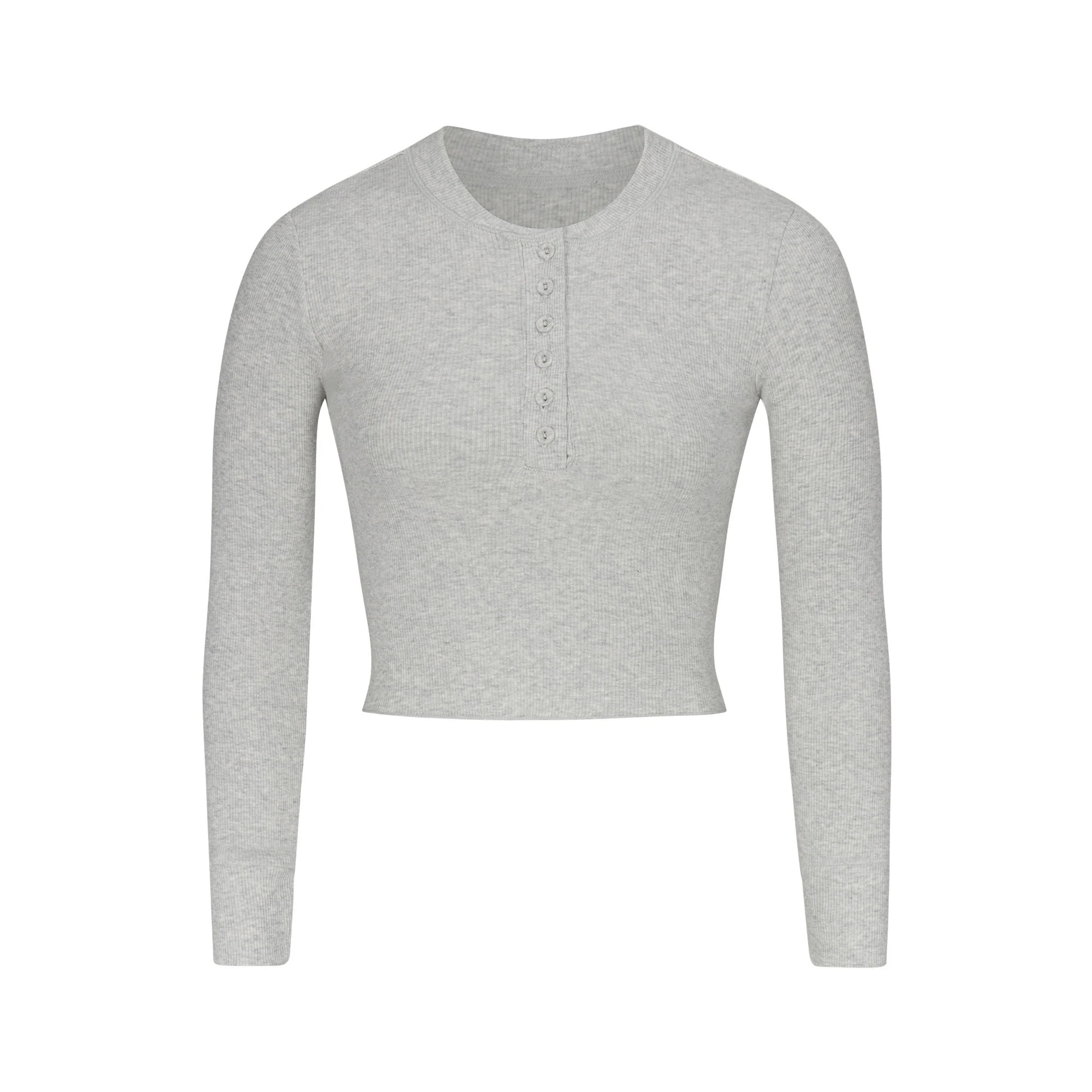 LONG SLEEVE CROP HENLEY | SKIMS (US)