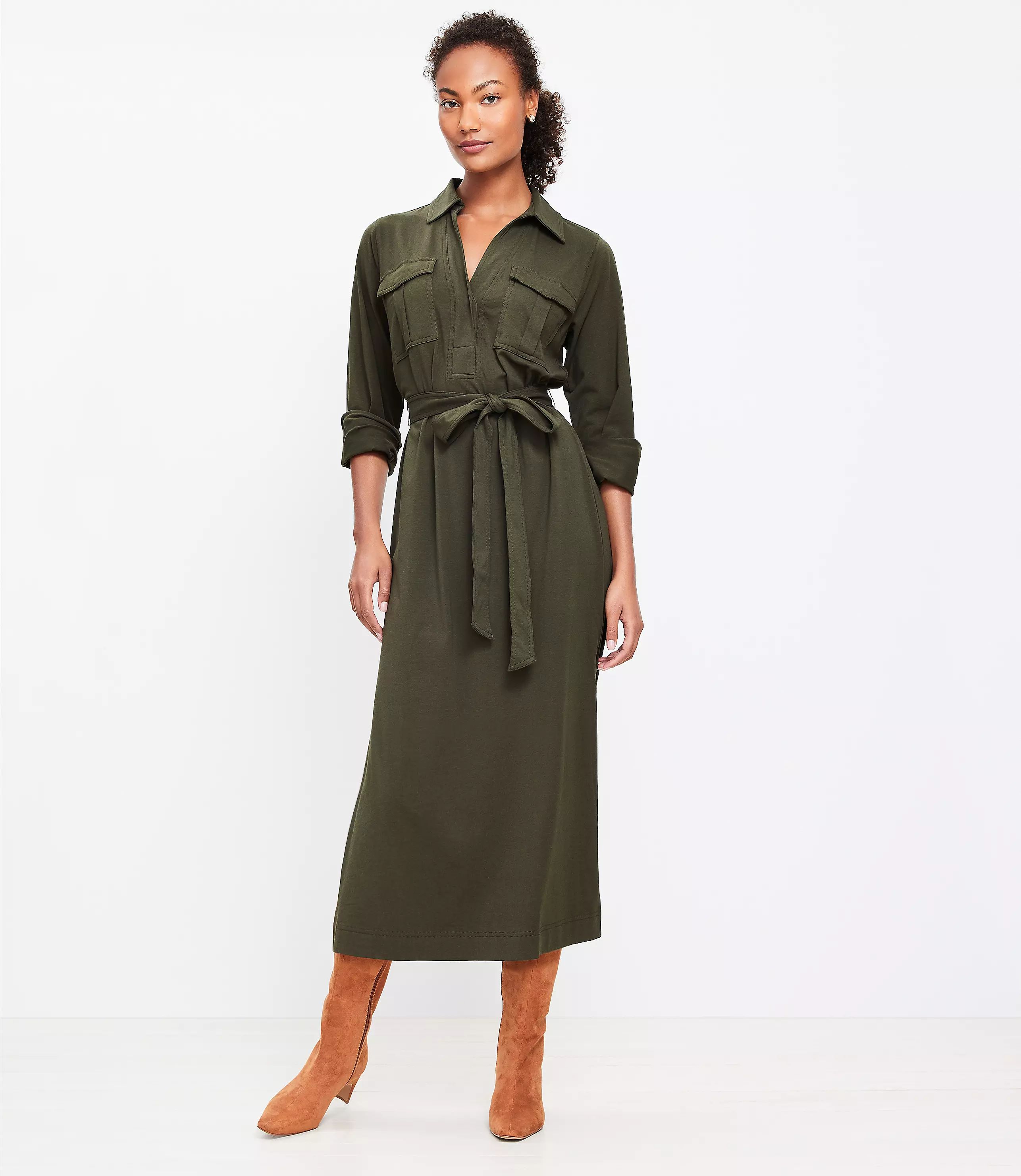 Utility Midi Pocket Dress | LOFT